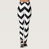 Eenvoudig zwart-wit Chevron-patroon Leggings (Achterkant)