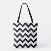 Eenvoudig zwart-wit Chevron-patroon Tote Bag (Achterkant)