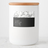 Eenvoudig Zwart & Wit Citroenjam Label Voedselcontainer Etiket (Voorkant)