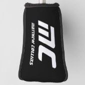 Eenvoudig zwart-wit cool gepersonaliseerd monogram golfheadcover (Draai 90)