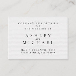 Eenvoudig zwart-wit Coronavirus - Gegevens Informatiekaartje