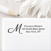 Eenvoudig zwart-wit cursief monogram etiket (Insitu)