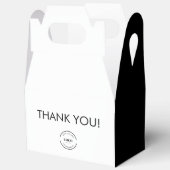 Eenvoudig Zwart Wit Dank u Aangepaste Logo Bedankdoosjes (Open)