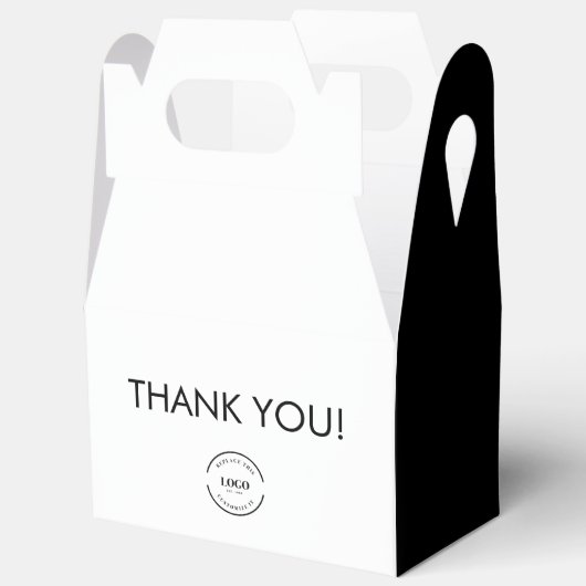 Eenvoudig Zwart Wit Dank u Aangepaste Logo Bedankdoosjes (Open)