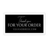 Eenvoudig zwart-wit dank u sticker ontwerp (Voorkant)