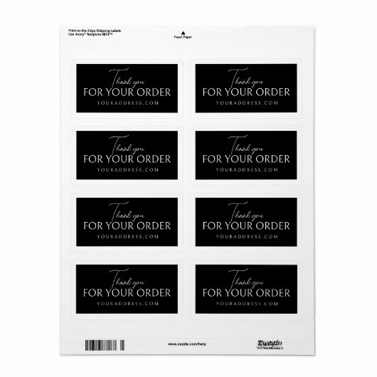 Eenvoudig zwart-wit dank u sticker ontwerp (Full Sheet)