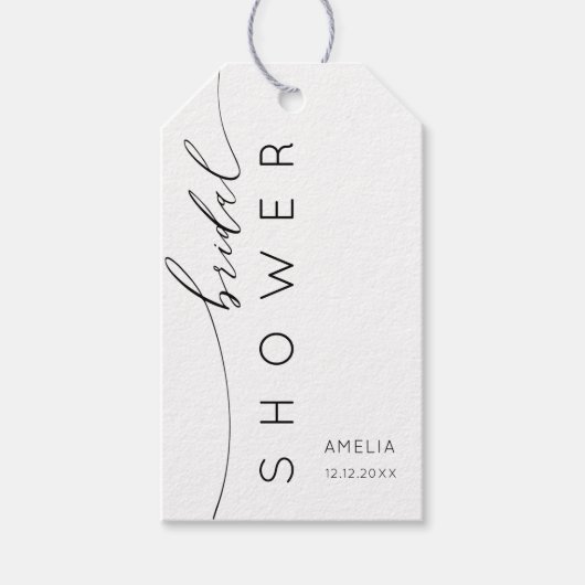 Eenvoudig Zwart & Wit Dank u Vrijgezellenfeest Cadeaulabel (Voorkant)