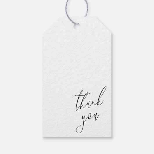 Eenvoudig Zwart & Wit Dank u Vrijgezellenfeest Cadeaulabel (Achterkant)