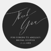 Eenvoudig zwart-wit Dank u Vrijgezellenfeest Ronde Sticker (Voorkant)