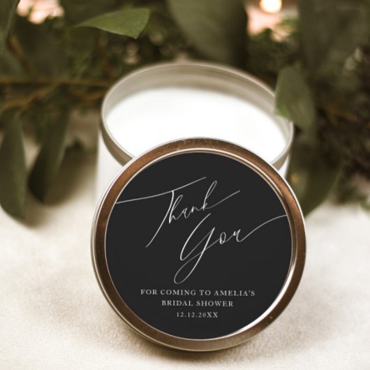 Eenvoudig zwart-wit Dank u Vrijgezellenfeest Ronde Sticker