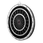 Eenvoudig zwart wit dartboard dartbord (Voorkant Rechts)