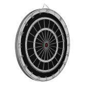 Eenvoudig zwart wit dartboard dartbord (Voorkant Links)