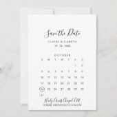 Eenvoudig Zwart-wit De datumkalender opslaan Save The Date (Voorkant)