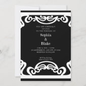 Eenvoudig zwart-wit deco-huwelijk kaart (Voorkant)