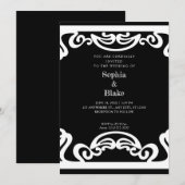 Eenvoudig zwart-wit deco-huwelijk kaart (Voorkant / Achterkant)
