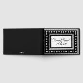 Eenvoudig zwart-wit deco-weddenschap gastenboek (Volledig)