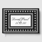 Eenvoudig zwart-wit deco-weddenschap gastenboek (Voorkant)