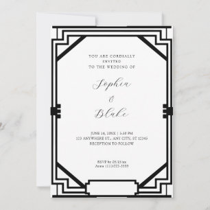 Eenvoudig zwart-wit decohuwelijk kaart