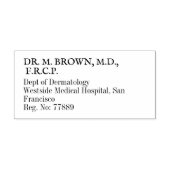 Eenvoudig zwart-wit dermatoloog adres zelfinktende stempel (Design)