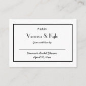 Eenvoudig Zwart Wit Display doucheplaatje + label Informatiekaartje (Achterkant)