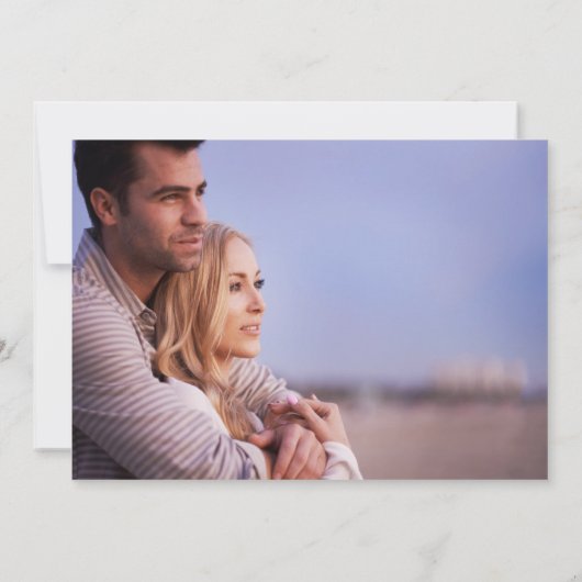 Eenvoudig zwart-wit | Drie foto Save The Date (Achterkant)