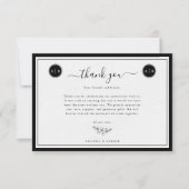 Eenvoudig zwart-wit Elegant Bedankkaart (Voorkant)