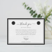 Eenvoudig zwart-wit Elegant Bedankkaart (Staand voorkant)