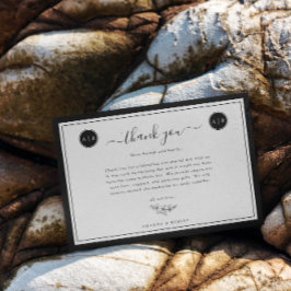 Eenvoudig zwart-wit Elegant Bedankkaart