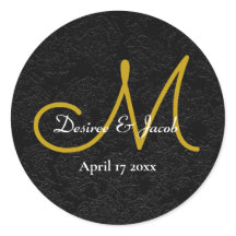 Eenvoudig zwart-wit elegant bruiloft monogram