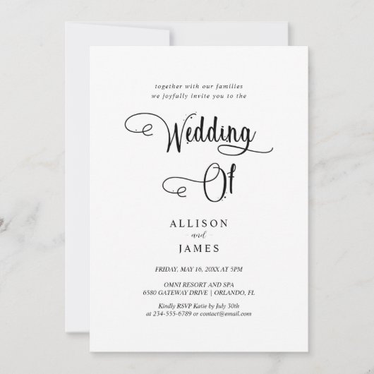 Eenvoudig zwart-wit elegant en tijdloos kaart (Voorkant)