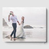 Eenvoudig zwart-wit elegant fotohuwelijk gastenboek (Achterkant)