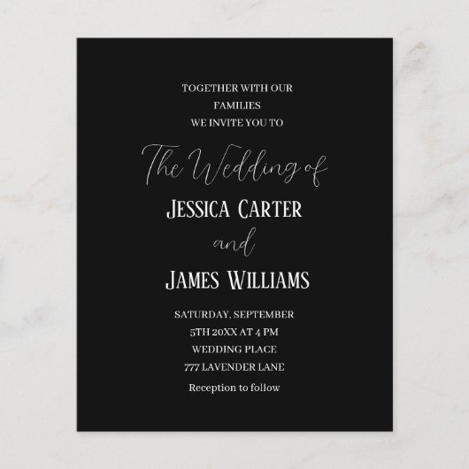 Eenvoudig zwart-wit elegant huwelijk (Voorkant)