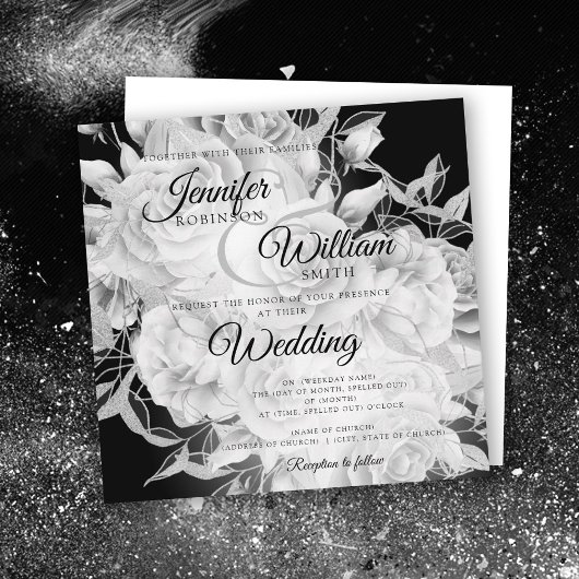 Eenvoudig zwart-wit elegant huwelijk