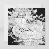 Eenvoudig zwart-wit elegant huwelijk (Voorkant)