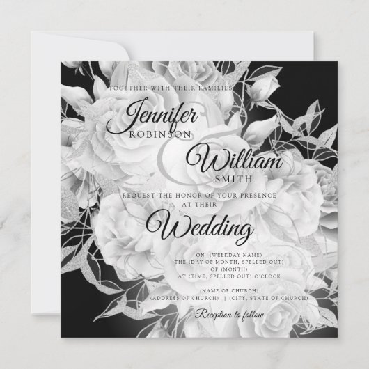 Eenvoudig zwart-wit elegant huwelijk (Voorkant)