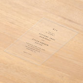 Eenvoudig zwart-wit elegant huwelijk acryl uitnodigingen (Laagn)