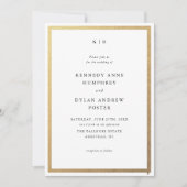 Eenvoudig zwart-wit elegant huwelijk kaart (Voorkant)