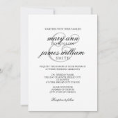 Eenvoudig zwart-wit elegant huwelijk kaart (Voorkant)