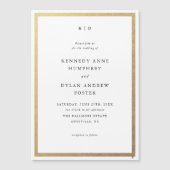 Eenvoudig zwart-wit elegant huwelijk magnetische uitnodiging (Voorkant)