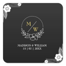 Eenvoudig zwart-wit elegant huwelijk