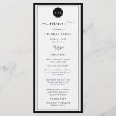 Eenvoudig zwart-wit elegant huwelijksmenu menu (Voorkant)