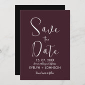 Eenvoudig zwart-wit Elegant minimalistisch, bespaa Save The Date (Voorkant / Achterkant)