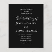 Eenvoudig zwart-wit elegant minimalistisch huwelij (Voorkant)