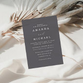 Eenvoudig zwart-wit elegant minimalistisch huwelij kaart