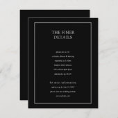 Eenvoudig Zwart & Wit Elegant Minimalistisch Kaart (Voorkant / Achterkant)