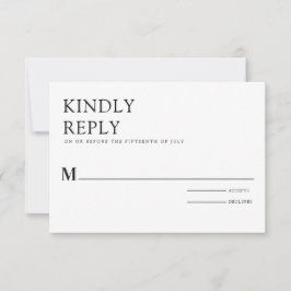 Eenvoudig zwart-wit Elegant minimalistisch Kaart