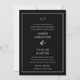 Eenvoudig Zwart & Wit Elegant Minimalistisch Kaart