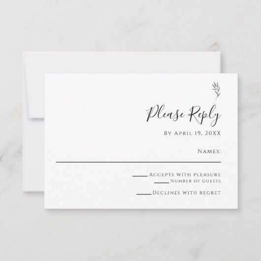 Eenvoudig zwart-wit elegant script: antwoord (Voorkant)