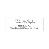 Eenvoudig zwart wit elegant script retourneert bru  zelfinktende stempel (Design)