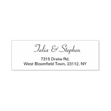 Eenvoudig zwart wit elegant script retourneert bru